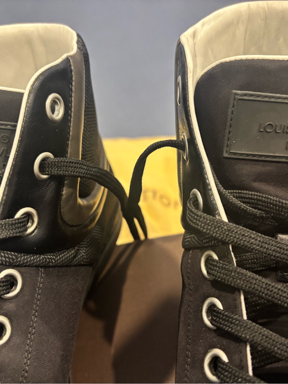 Louis Vuitton , Men's Black and White High-Top Sneakers - Picture 4 of 6